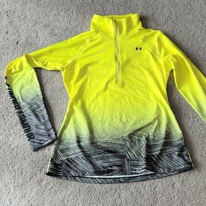 Women's Yellow Under Armour Half Zip Size Large